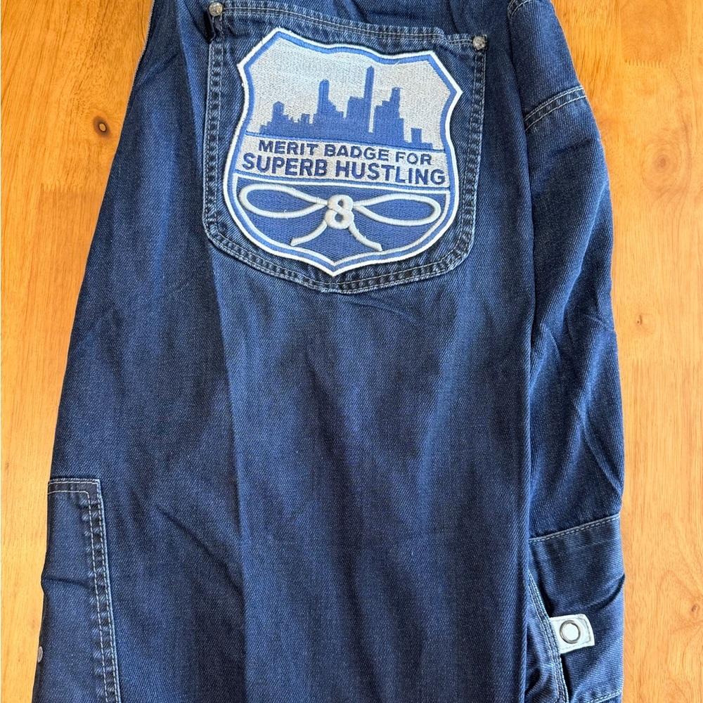 Eight 732 Mens Denim Shorts 44 Merit Badge Superb Hustling Dark Wash Y2K Baggy
